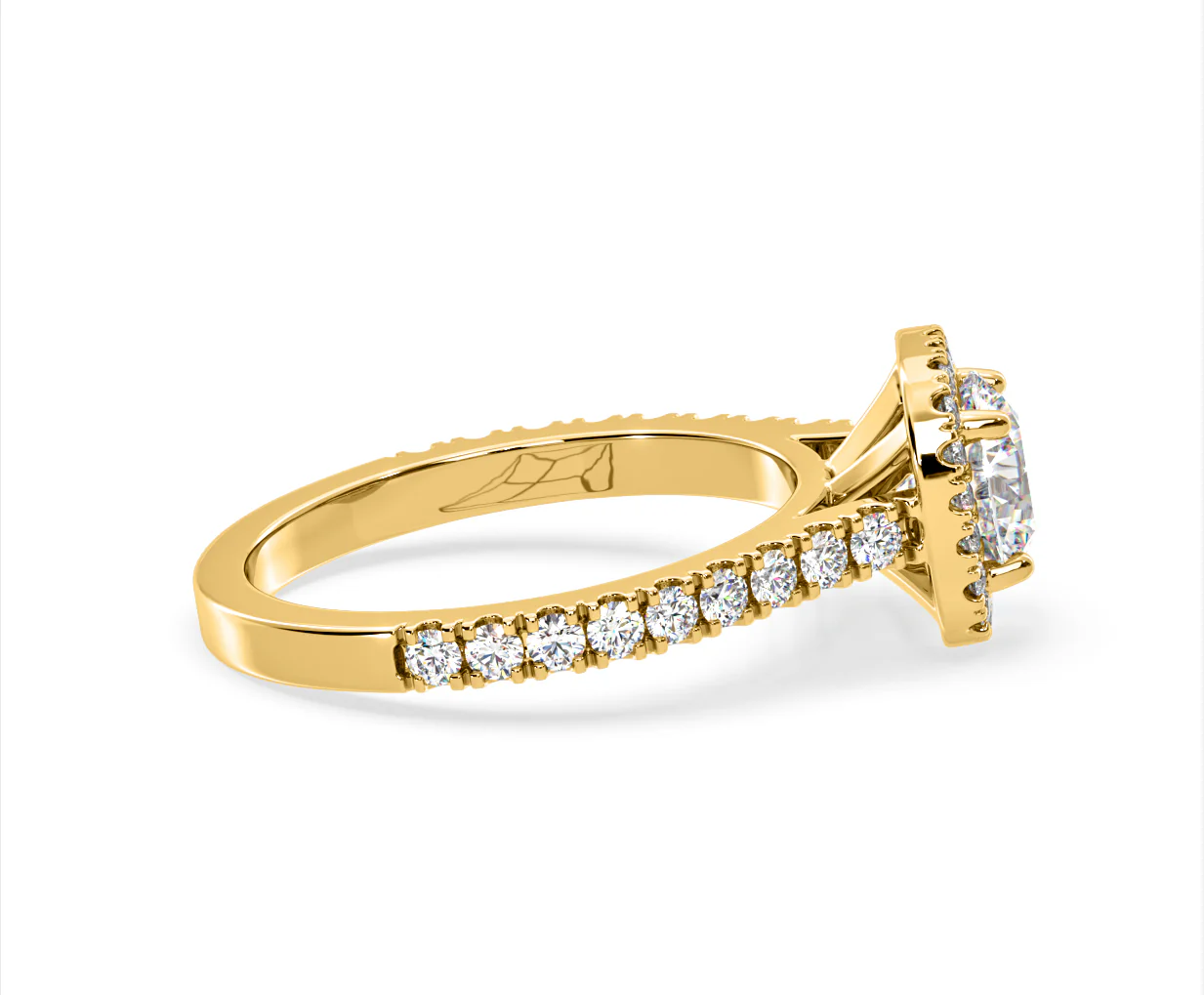 Elizabeth Lab Diamond Halo Engagement Ring in 18K Gold 2.50ct F/VS1 - Image 66
