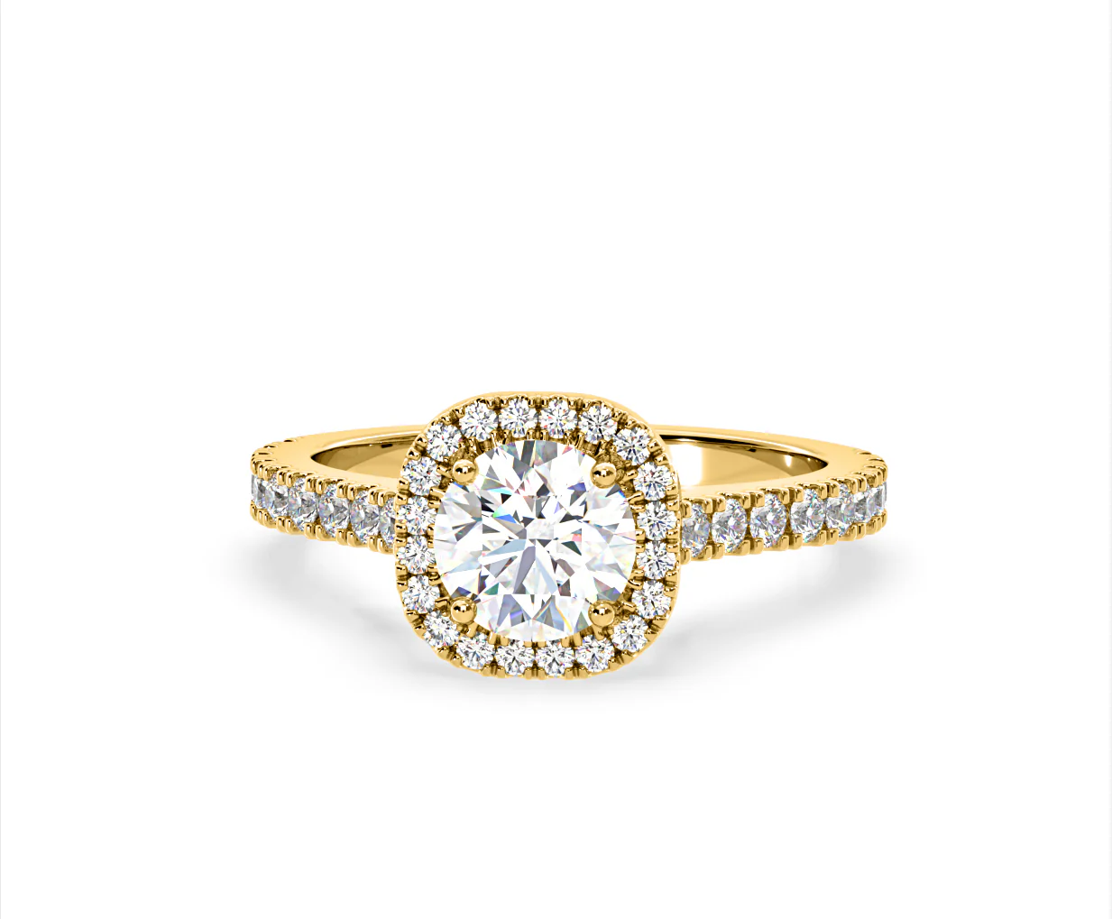 Elizabeth Lab Diamond Halo Engagement Ring in 18K Gold 2.50ct F/VS1 - Image 8