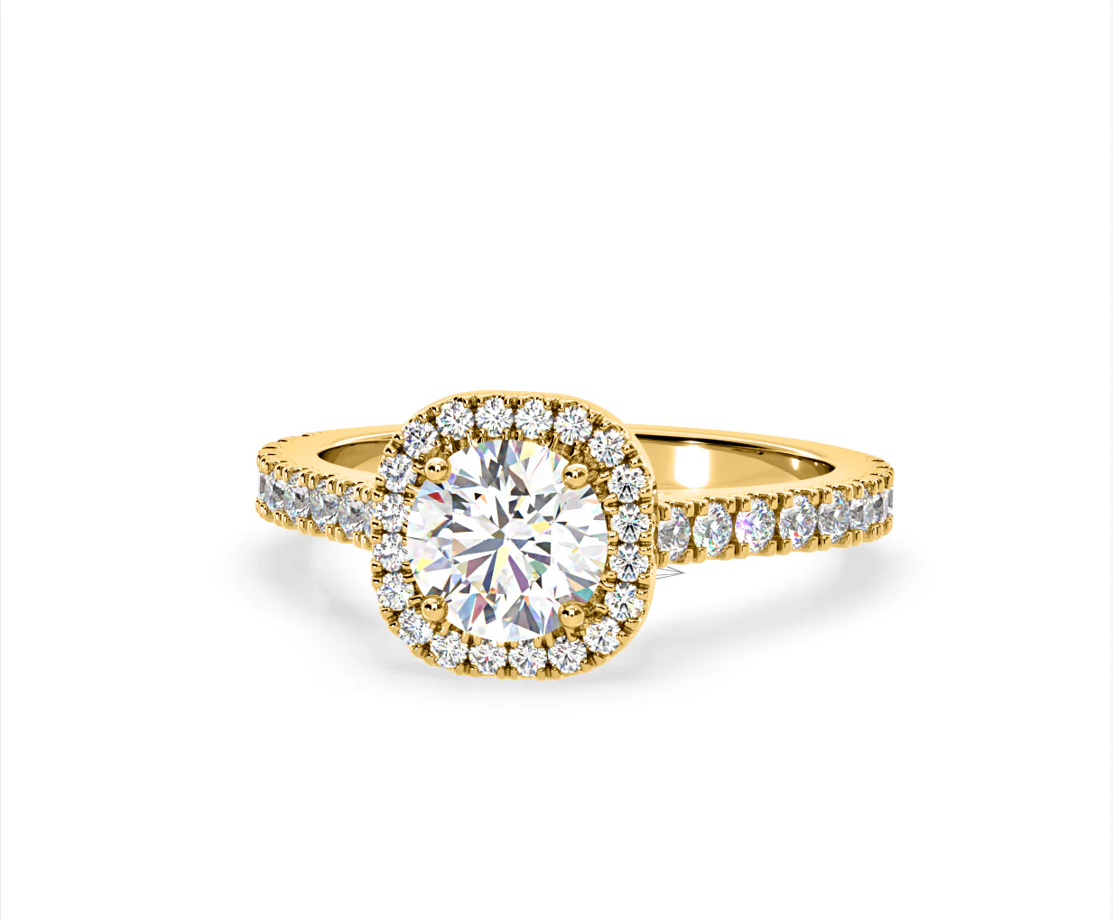 Elizabeth Lab Diamond Halo Engagement Ring in 18K Gold 2.50ct F/VS1 - Image 9