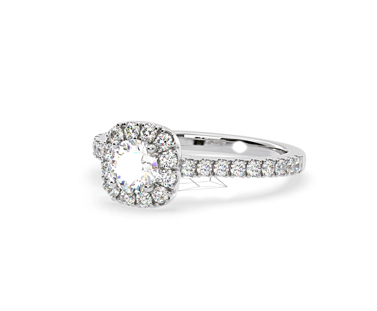 Elizabeth Lab Diamond Halo Engagement Ring in Platinum 1.00ct F/VS1 - Image 14