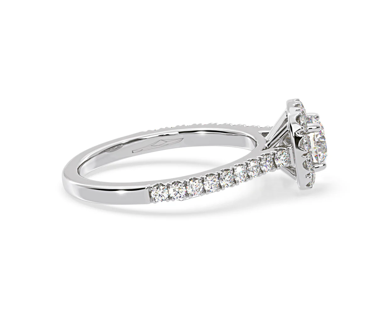 Elizabeth Lab Diamond Halo Engagement Ring in Platinum 1.00ct F/VS1 - Image 67