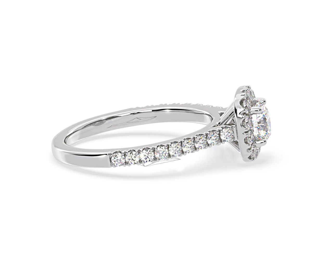 Elizabeth Lab Diamond Halo Engagement Ring in Platinum 1.00ct F/VS1 - Image 69