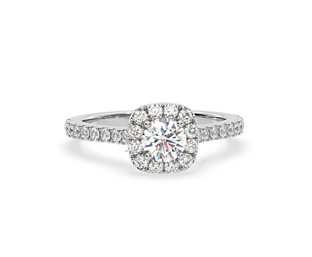 Elizabeth Lab Diamond Halo Engagement Ring in Platinum 1.00ct F/VS1 - Image 86