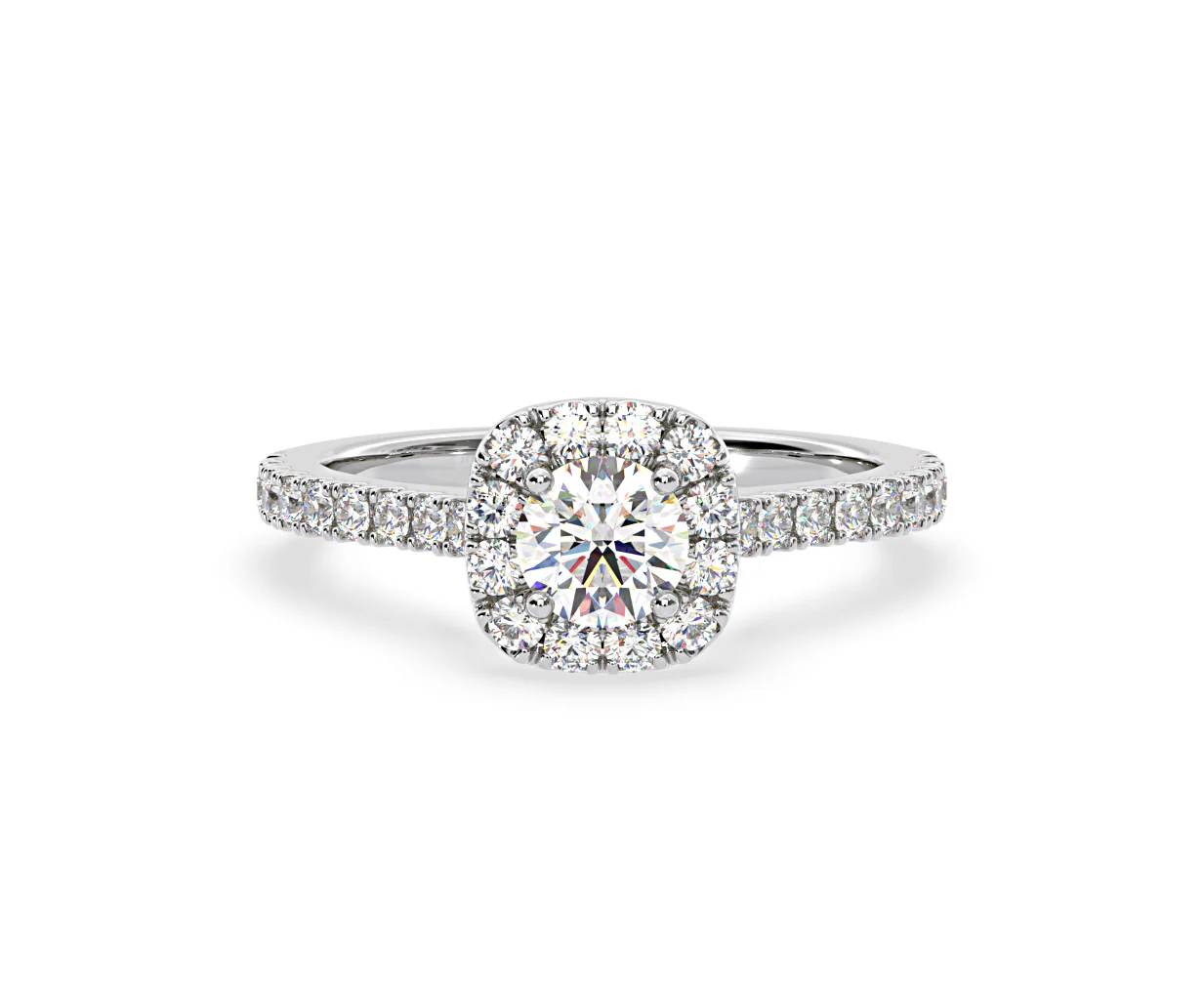 Elizabeth Lab Diamond Halo Engagement Ring in Platinum 1.00ct F/VS1 - Image 87