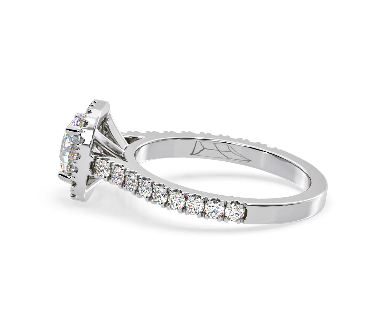 Elizabeth Lab Diamond Halo Engagement Ring in Platinum 1.70ct F/VS1 - Image 29