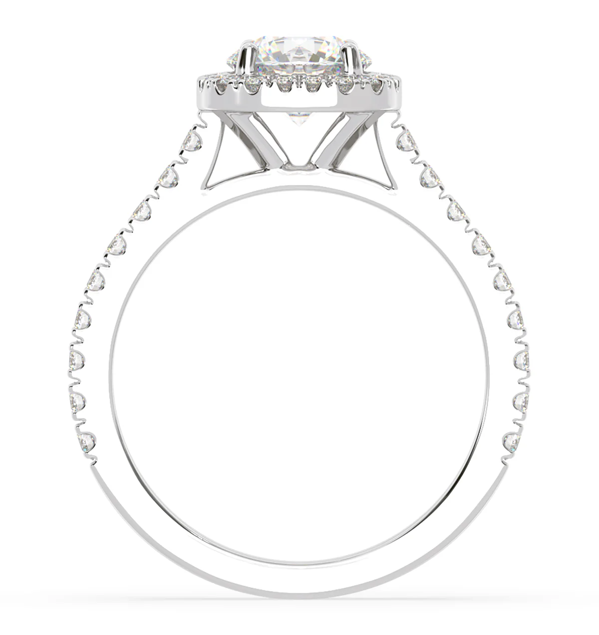 Elizabeth Lab Diamond Halo Engagement Ring in Platinum 1.70ct F/VS1 - Image 4