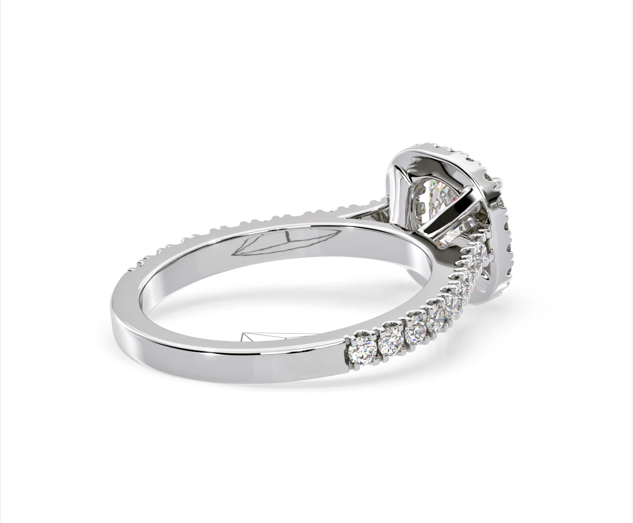 Elizabeth Lab Diamond Halo Engagement Ring in Platinum 1.70ct F/VS1 - Image 57