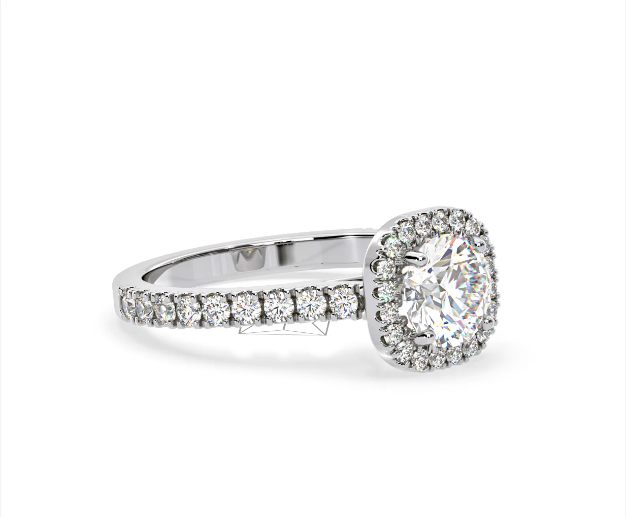 Elizabeth Lab Diamond Halo Engagement Ring in Platinum 1.70ct F/VS1 - Image 77