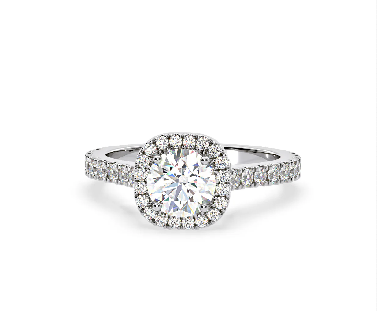 Elizabeth Lab Diamond Halo Engagement Ring in Platinum 1.70ct F/VS1 - Image 8