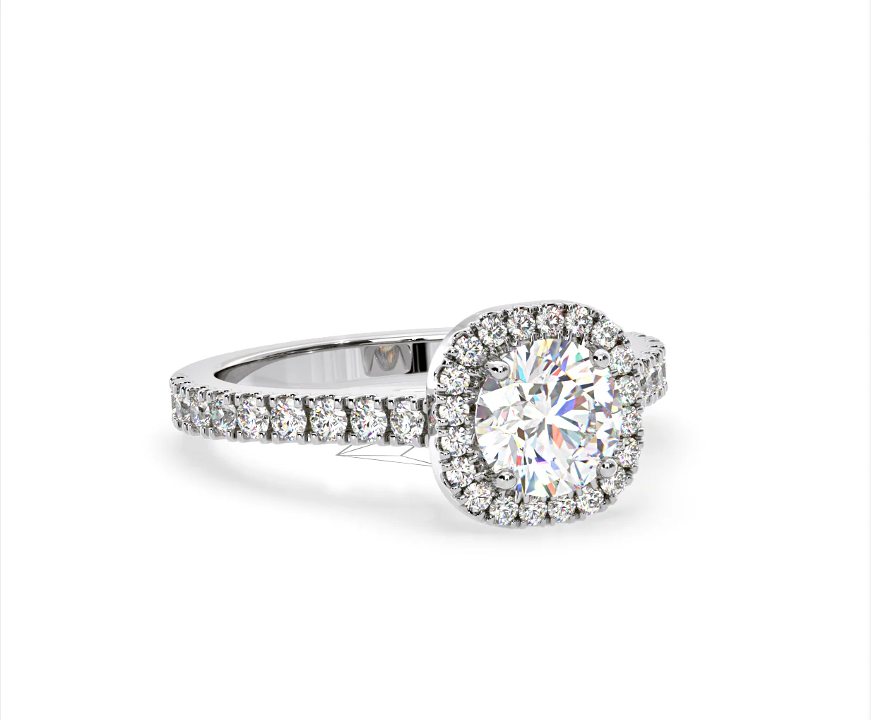 Elizabeth Lab Diamond Halo Engagement Ring in Platinum 1.70ct F/VS1 - Image 81