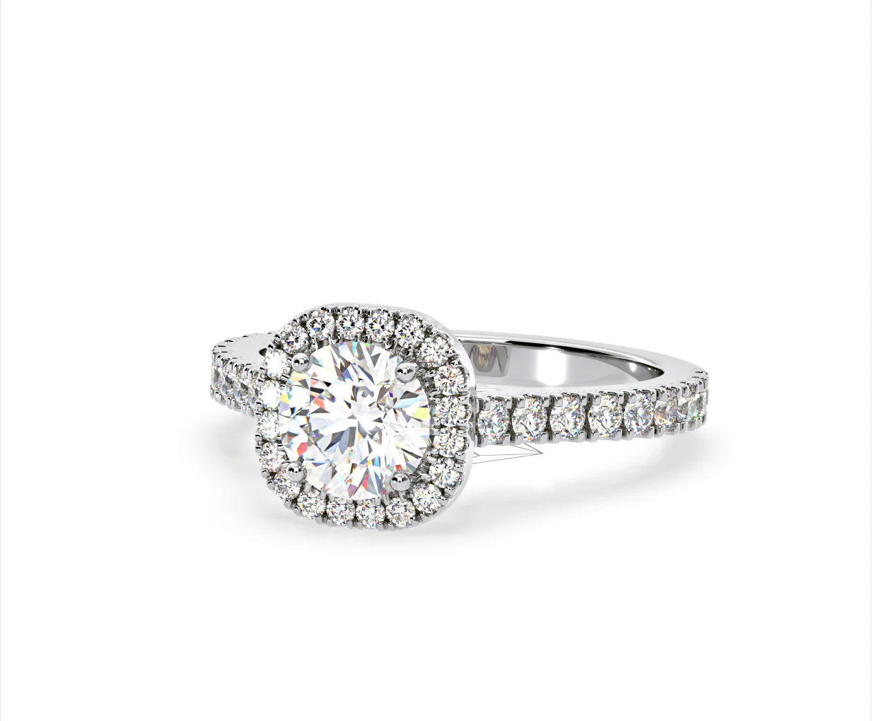 Elizabeth Lab Diamond Halo Engagement Ring in Platinum 2.00ct F/VS1 - Image 11