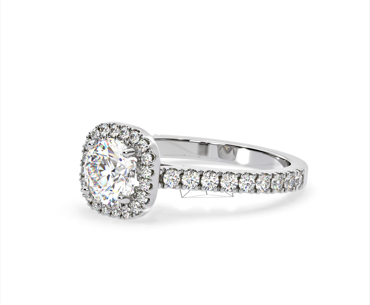 Elizabeth Lab Diamond Halo Engagement Ring in Platinum 2.00ct F/VS1 - Image 16