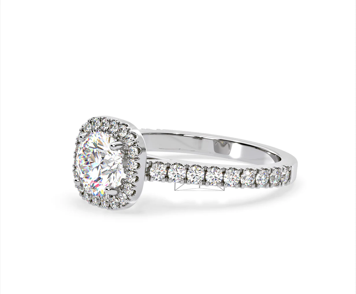 Elizabeth Lab Diamond Halo Engagement Ring in Platinum 2.00ct F/VS1 - Image 17