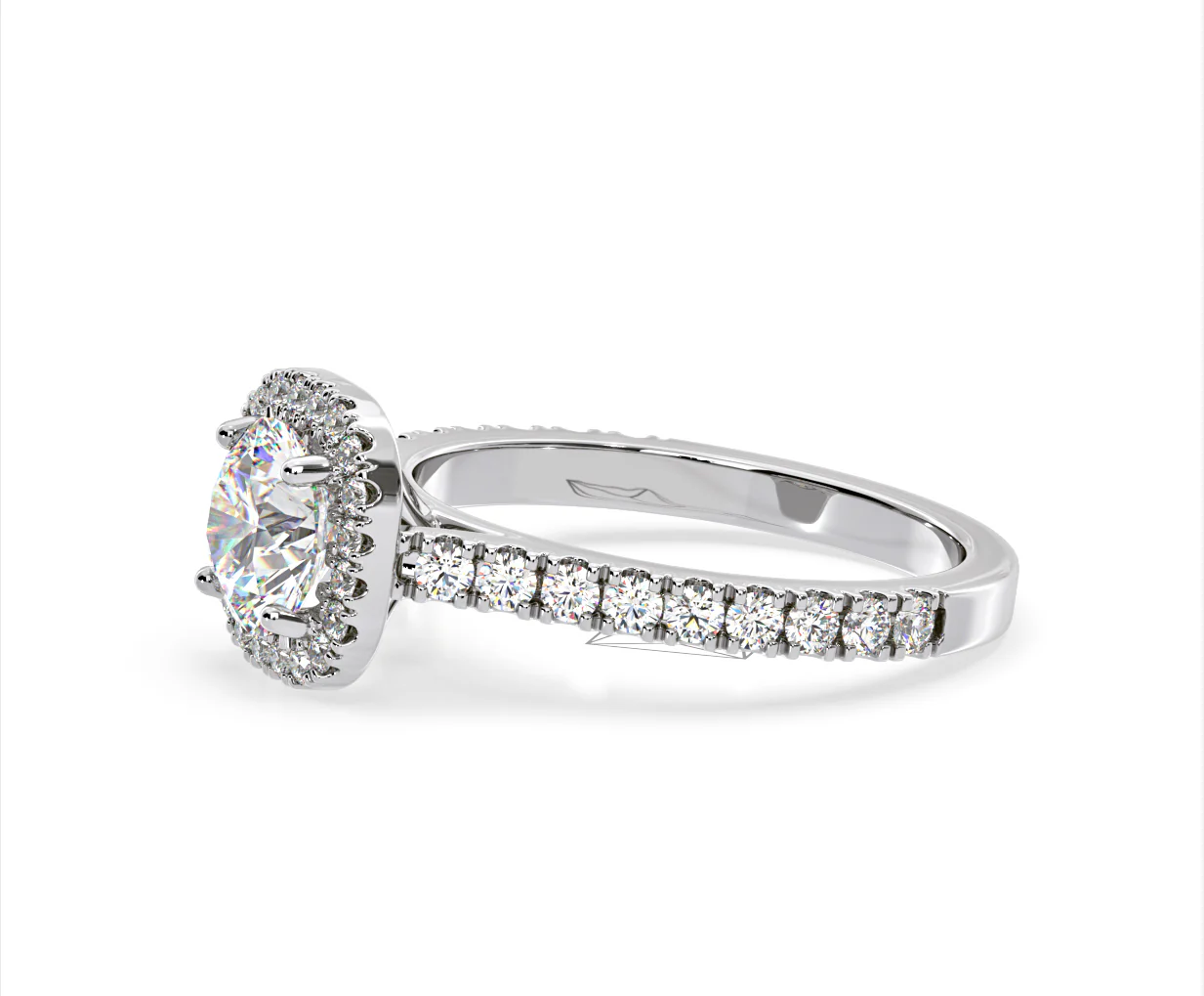 Elizabeth Lab Diamond Halo Engagement Ring in Platinum 2.00ct F/VS1 - Image 21