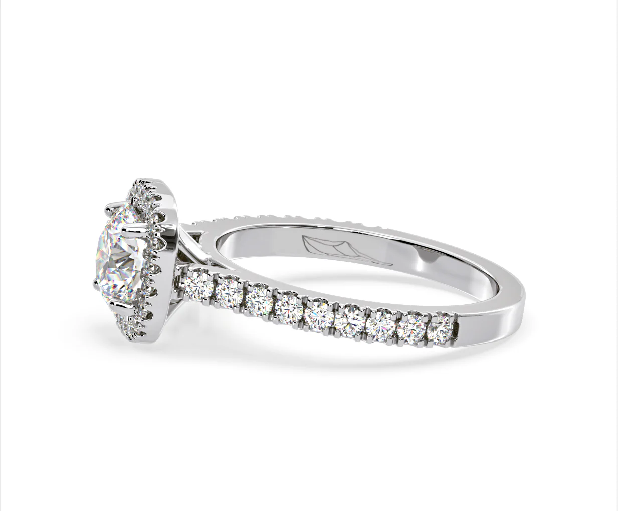 Elizabeth Lab Diamond Halo Engagement Ring in Platinum 2.00ct F/VS1 - Image 24