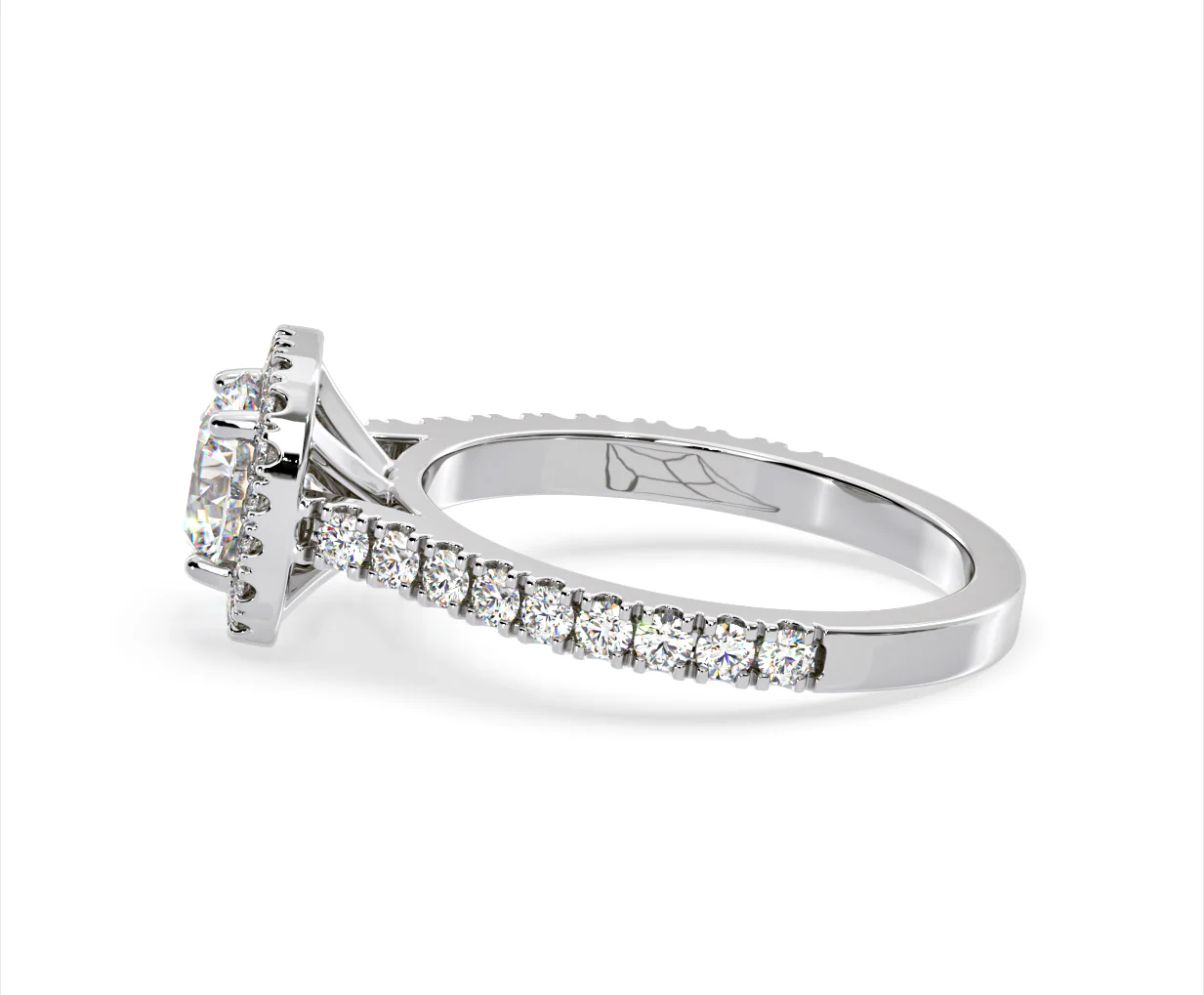Elizabeth Lab Diamond Halo Engagement Ring in Platinum 2.00ct F/VS1 - Image 27