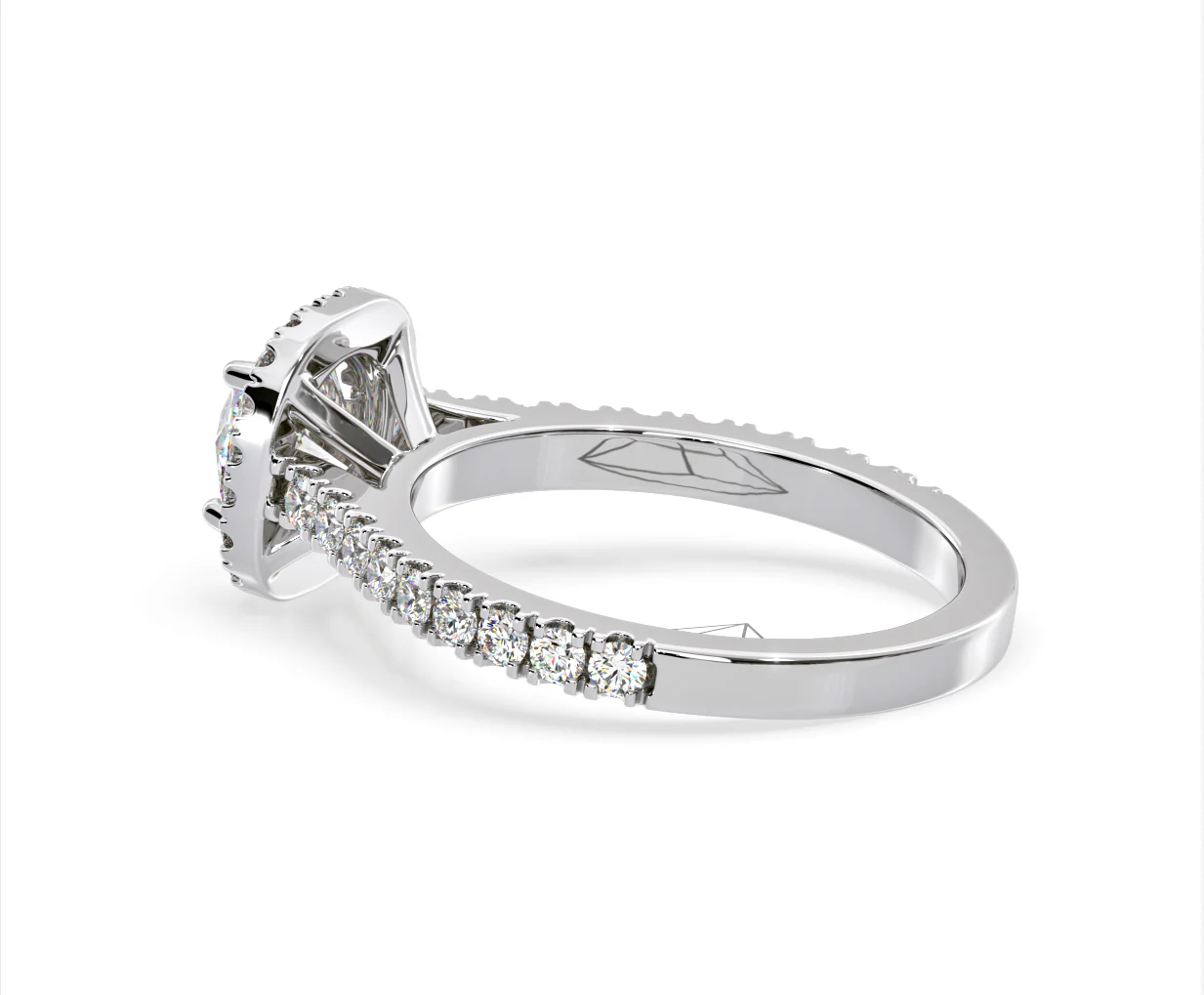 Elizabeth Lab Diamond Halo Engagement Ring in Platinum 2.00ct F/VS1 - Image 33
