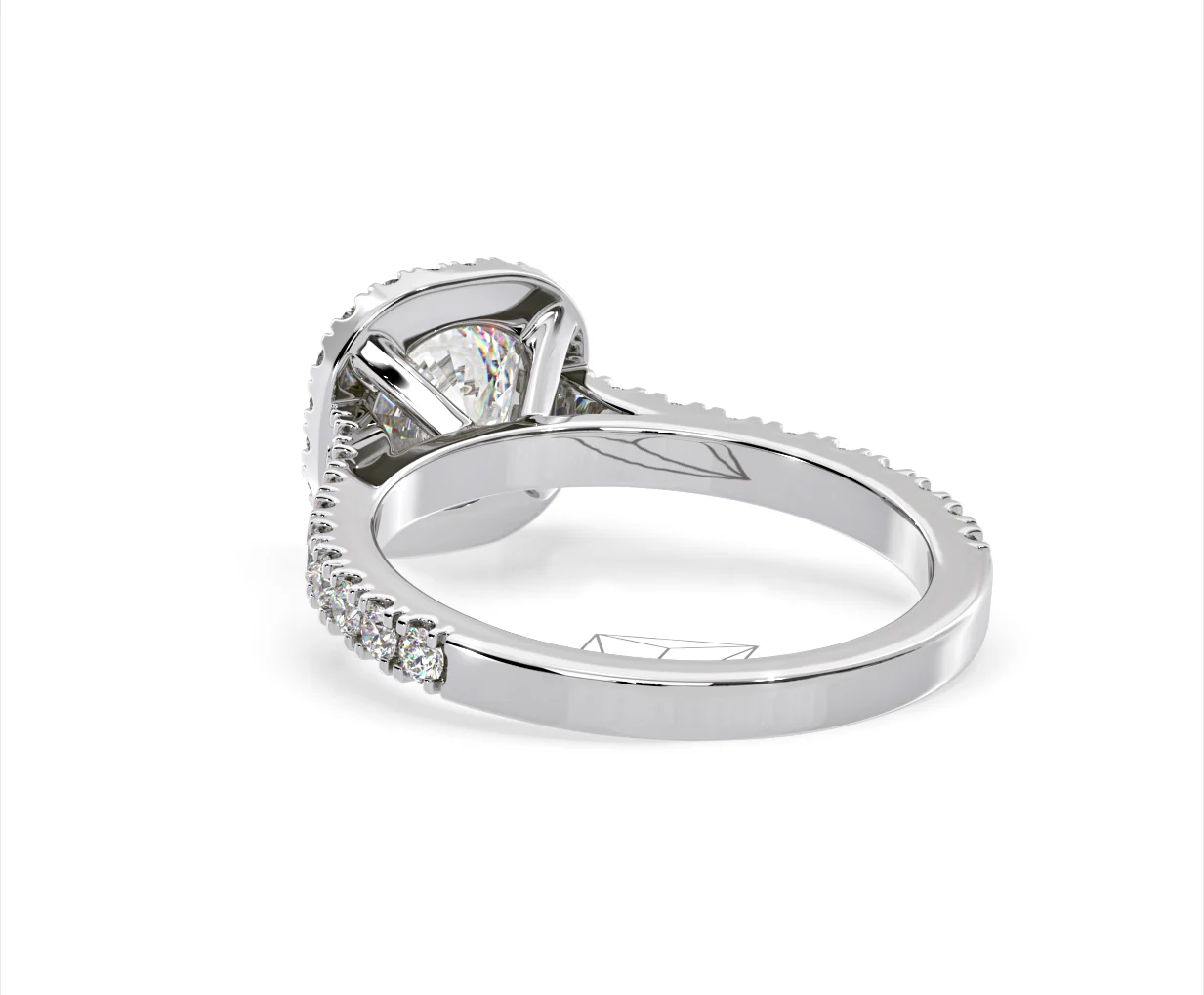 Elizabeth Lab Diamond Halo Engagement Ring in Platinum 2.00ct F/VS1 - Image 40