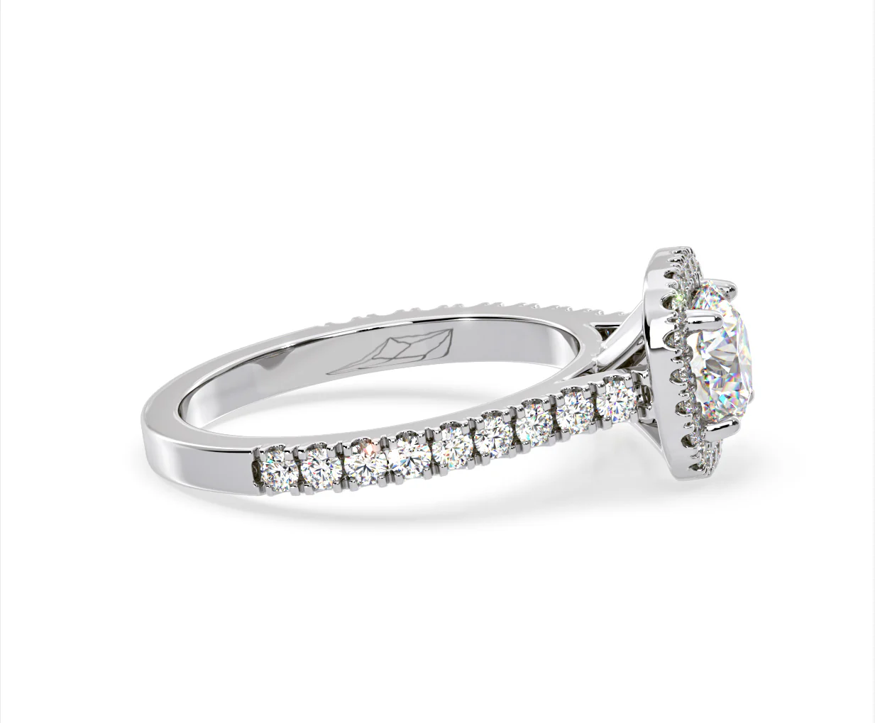 Elizabeth Lab Diamond Halo Engagement Ring in Platinum 2.00ct F/VS1 - Image 68