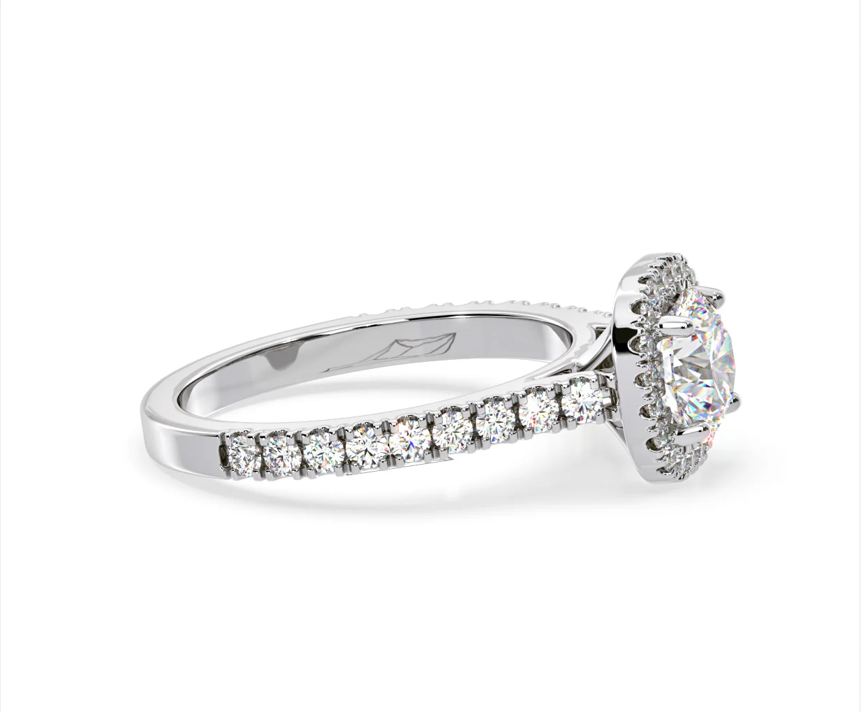 Elizabeth Lab Diamond Halo Engagement Ring in Platinum 2.00ct F/VS1 - Image 70