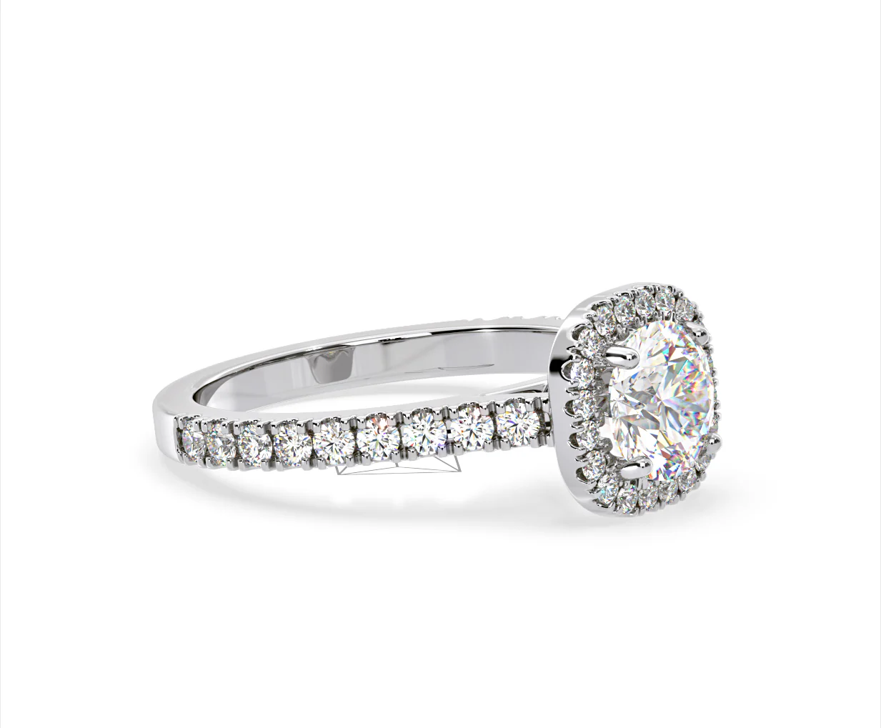 Elizabeth Lab Diamond Halo Engagement Ring in Platinum 2.00ct F/VS1 - Image 75