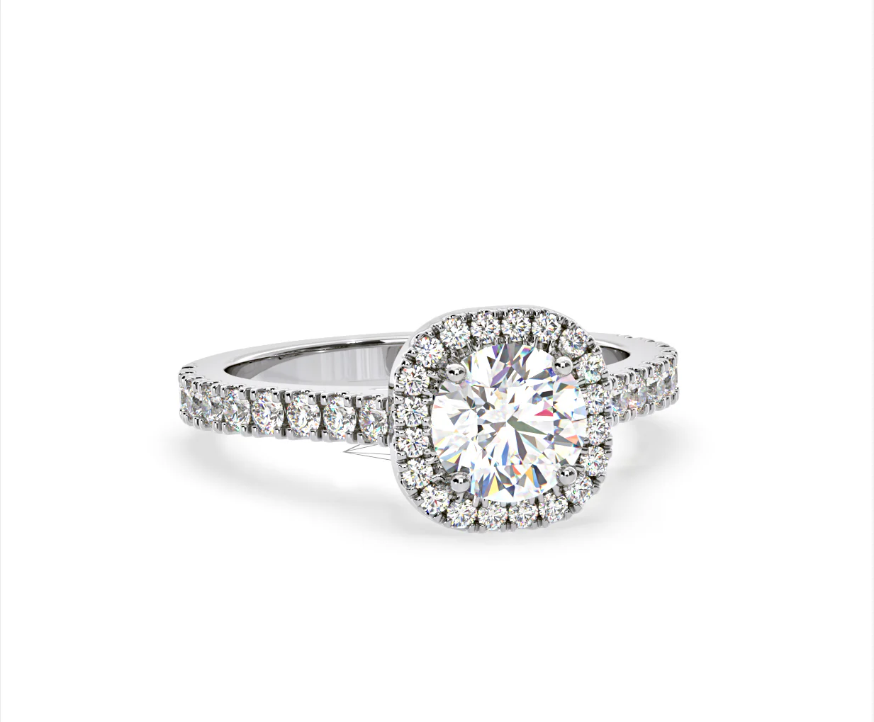 Elizabeth Lab Diamond Halo Engagement Ring in Platinum 2.00ct F/VS1 - Image 83