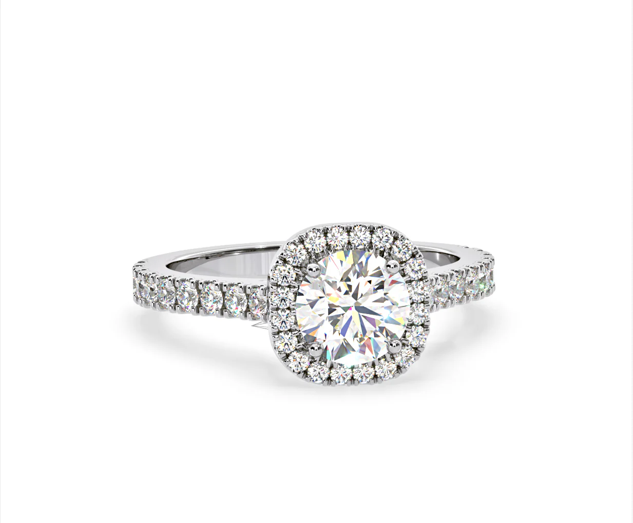 Elizabeth Lab Diamond Halo Engagement Ring in Platinum 2.00ct F/VS1 - Image 84
