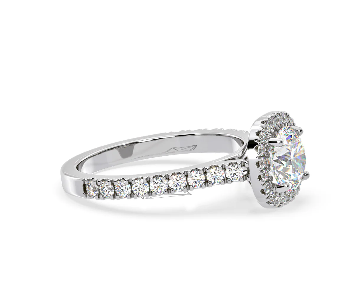 Elizabeth Lab Diamond Halo Engagement Ring in Platinum 2.50ct F/VS1 - Image 72