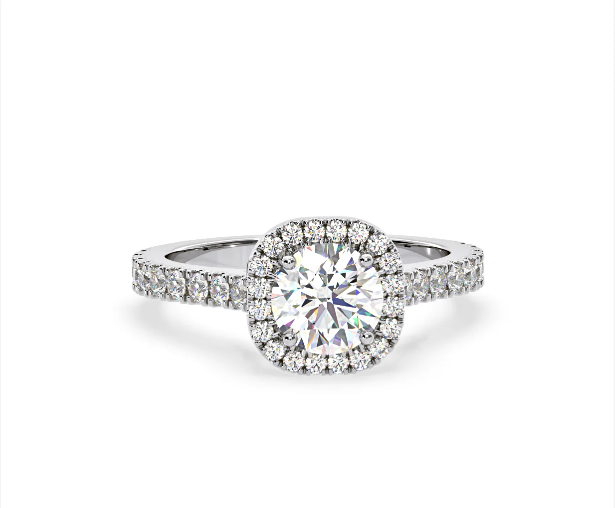 Elizabeth Lab Diamond Halo Engagement Ring in Platinum 2.50ct F/VS1 - Image 85