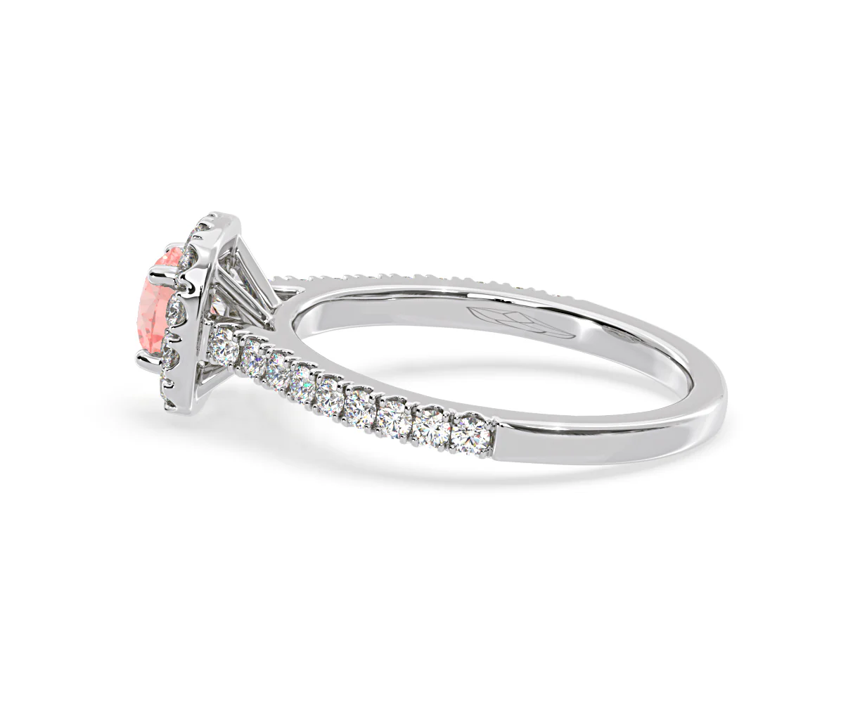 Elizabeth Pink Lab Diamond 1.00ct Halo Ring in 18K White Gold - Elara Collection - Image 31