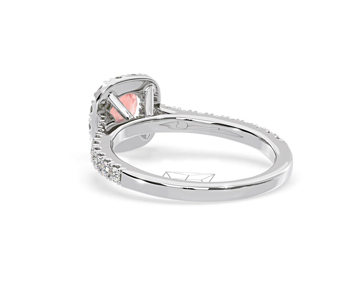 Elizabeth Pink Lab Diamond 1.00ct Halo Ring in 18K White Gold - Elara Collection - Image 41