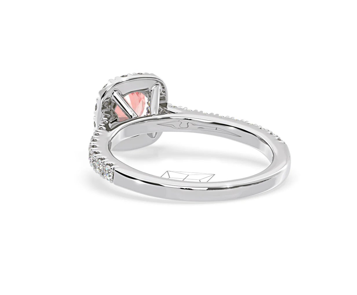 Elizabeth Pink Lab Diamond 1.00ct Halo Ring in 18K White Gold - Elara Collection - Image 42