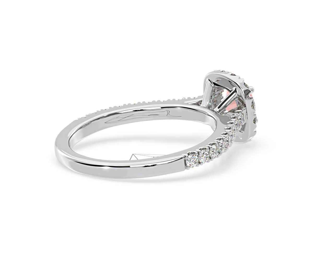 Elizabeth Pink Lab Diamond 1.00ct Halo Ring in 18K White Gold - Elara Collection - Image 60