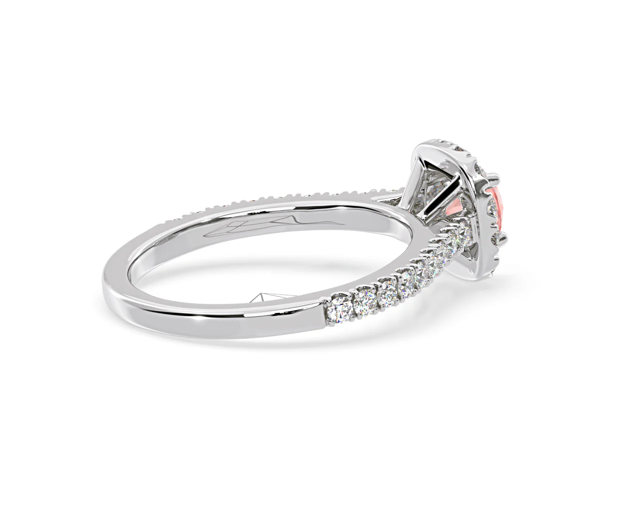 Elizabeth Pink Lab Diamond 1.00ct Halo Ring in 18K White Gold - Elara Collection - Image 62