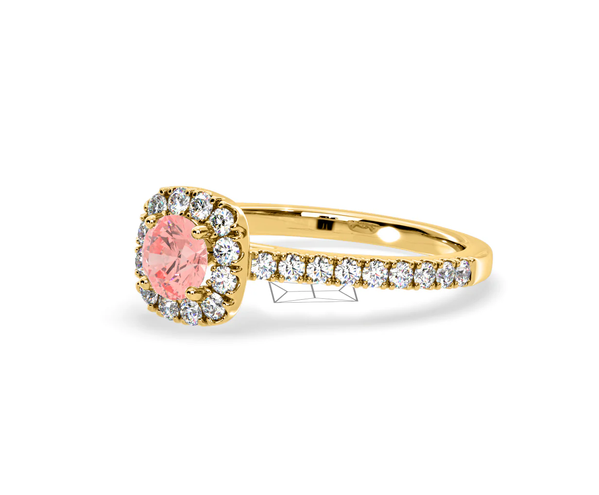 Elizabeth Pink Lab Diamond 1.00ct Halo Ring in 18K Yellow Gold - Elara Collection - Image 17