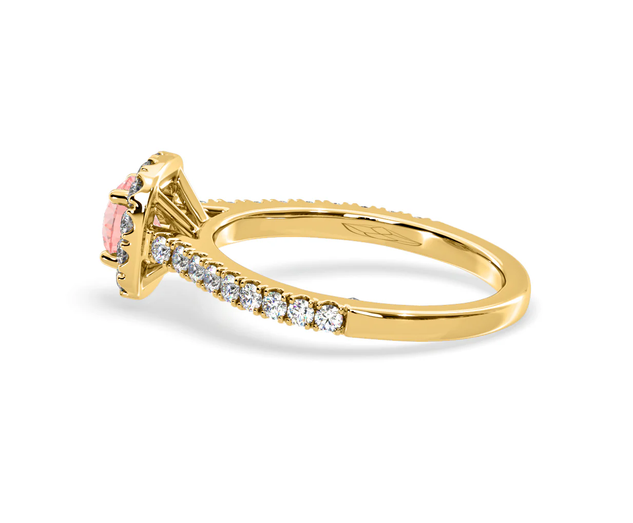 Elizabeth Pink Lab Diamond 1.00ct Halo Ring in 18K Yellow Gold - Elara Collection - Image 31
