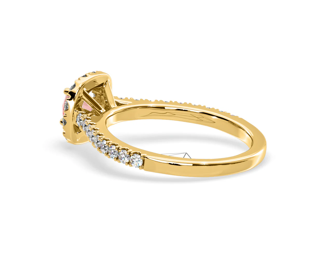 Elizabeth Pink Lab Diamond 1.00ct Halo Ring in 18K Yellow Gold - Elara Collection - Image 35