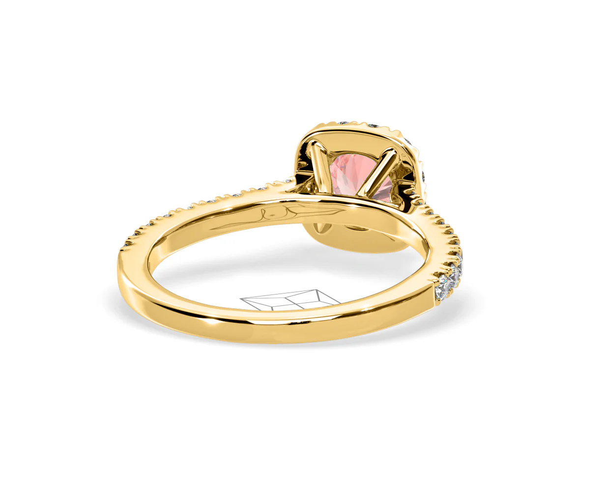 Elizabeth Pink Lab Diamond 1.00ct Halo Ring in 18K Yellow Gold - Elara Collection - Image 52