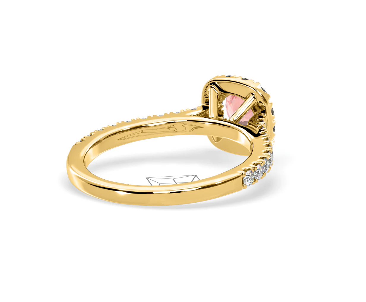 Elizabeth Pink Lab Diamond 1.00ct Halo Ring in 18K Yellow Gold - Elara Collection - Image 55