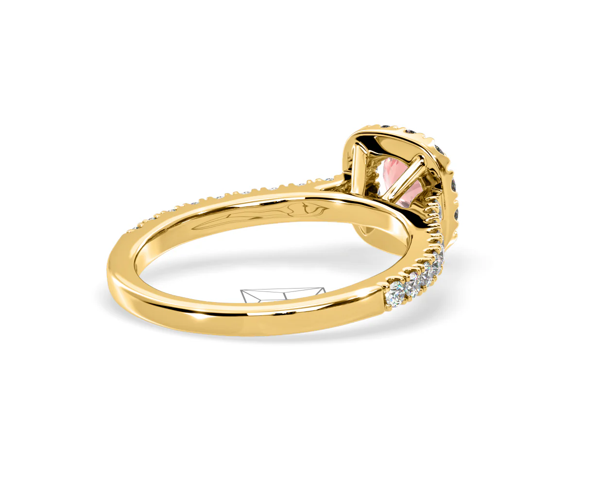 Elizabeth Pink Lab Diamond 1.00ct Halo Ring in 18K Yellow Gold - Elara Collection - Image 56