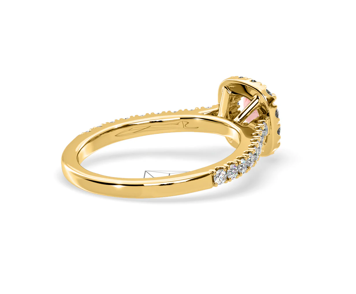 Elizabeth Pink Lab Diamond 1.00ct Halo Ring in 18K Yellow Gold - Elara Collection - Image 58