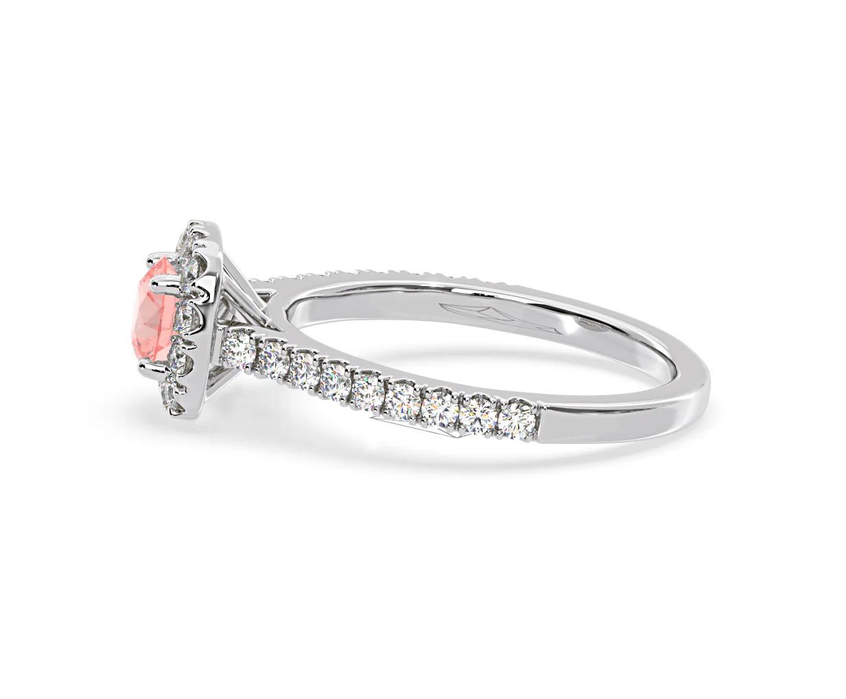 Elizabeth Pink Lab Diamond 1.00ct Halo Ring in Platinum - Elara Collection - Image 28