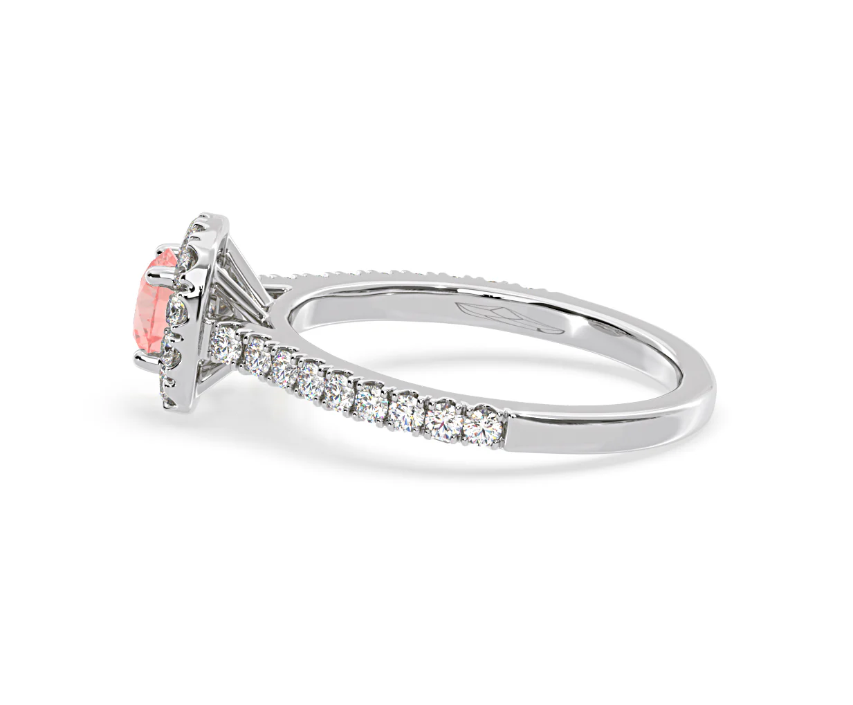 Elizabeth Pink Lab Diamond 1.00ct Halo Ring in Platinum - Elara Collection - Image 30