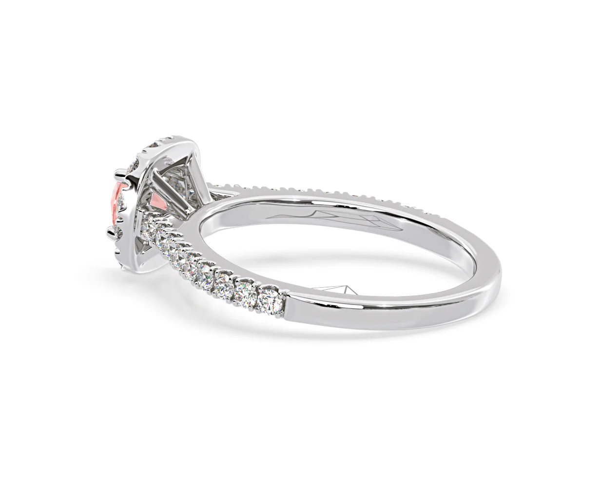 Elizabeth Pink Lab Diamond 1.00ct Halo Ring in Platinum - Elara Collection - Image 35
