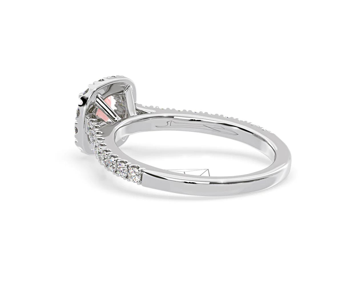 Elizabeth Pink Lab Diamond 1.00ct Halo Ring in Platinum - Elara Collection - Image 38