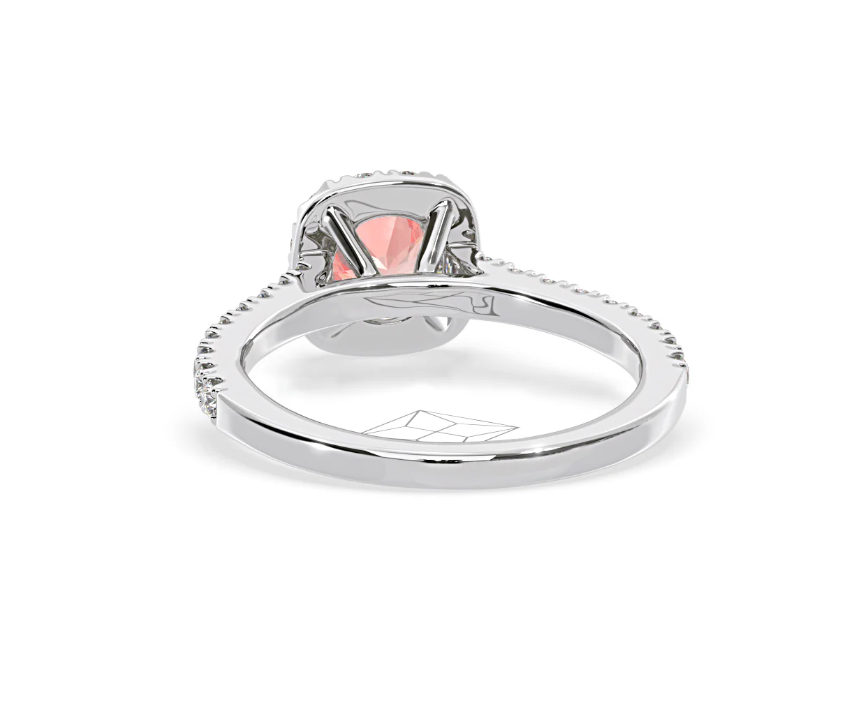 Elizabeth Pink Lab Diamond 1.00ct Halo Ring in Platinum - Elara Collection - Image 46