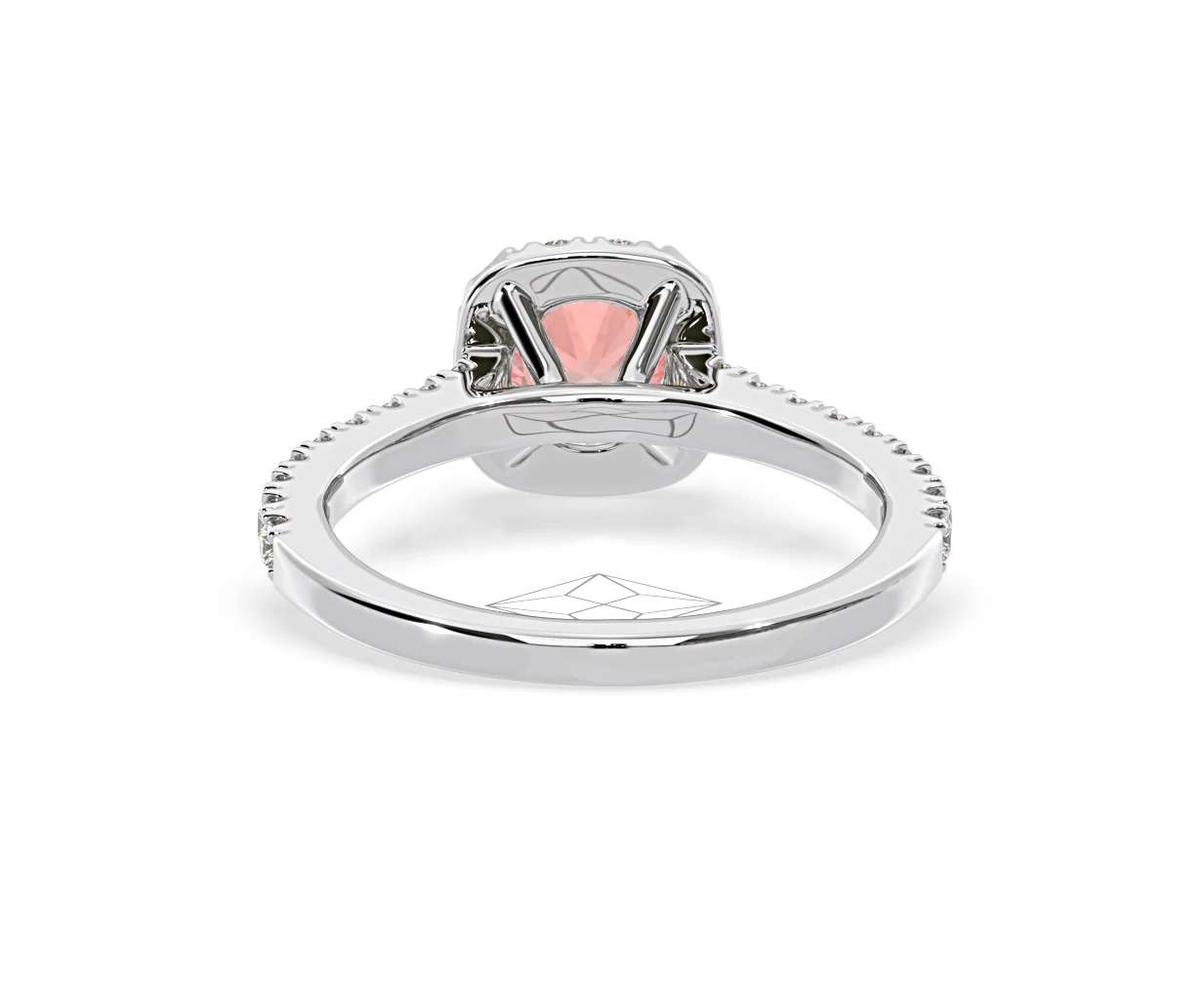 Elizabeth Pink Lab Diamond 1.00ct Halo Ring in Platinum - Elara Collection - Image 48