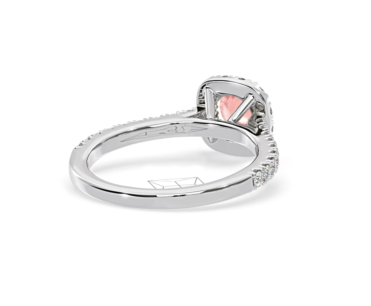 Elizabeth Pink Lab Diamond 1.00ct Halo Ring in Platinum - Elara Collection - Image 55