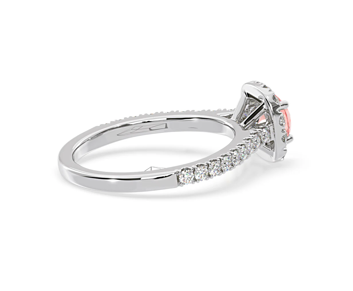 Elizabeth Pink Lab Diamond 1.00ct Halo Ring in Platinum - Elara Collection - Image 63
