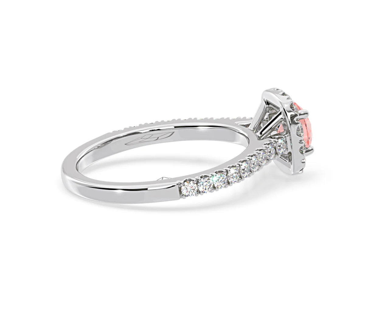 Elizabeth Pink Lab Diamond 1.00ct Halo Ring in Platinum - Elara Collection - Image 64